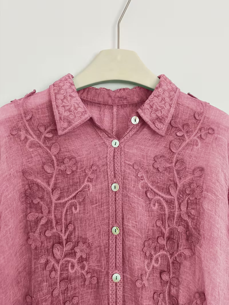 Arrival Heavy-Workmanship Designer 2pcs Set: High-End Elegant Style Lapel Shirt with Exquisite Button-Front Open Front Long Sleeve