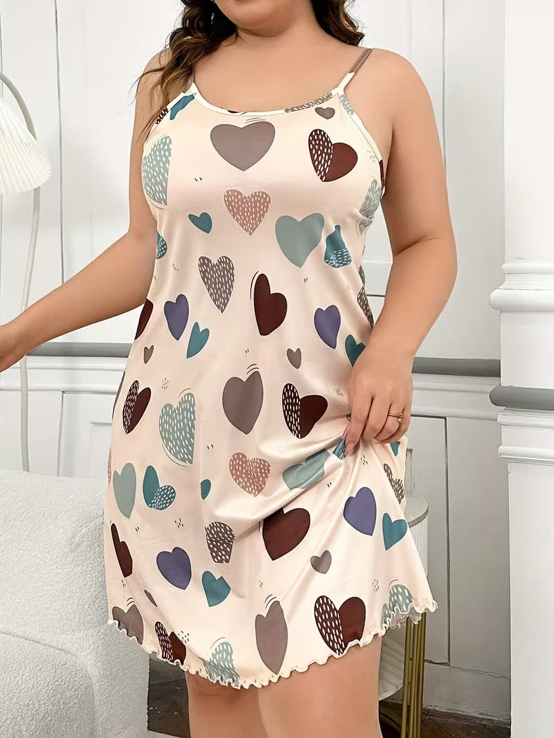 Women's Pajamas Comfortable Soft Cartoon Pattern Printed Casual Nightgown