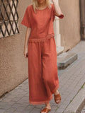 Summer Outfit with Lace Patchwork Top And Pants, Casual And Comfortable
