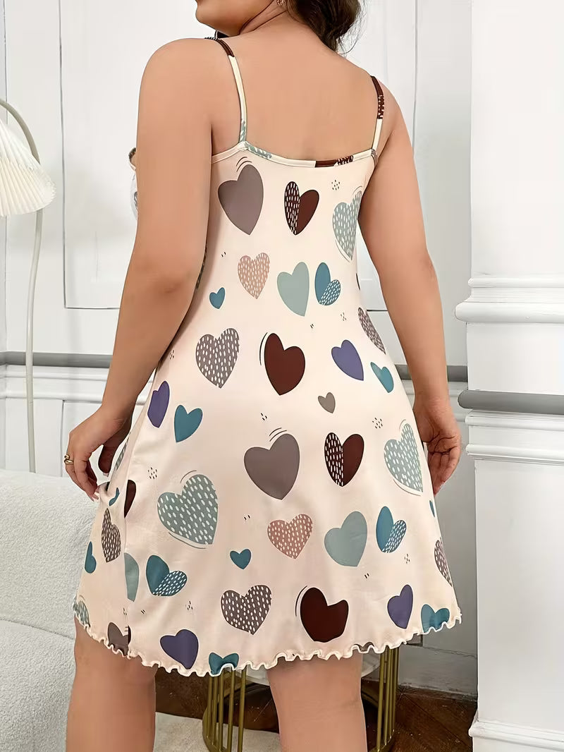 Women's Pajamas Comfortable Soft Cartoon Pattern Printed Casual Nightgown