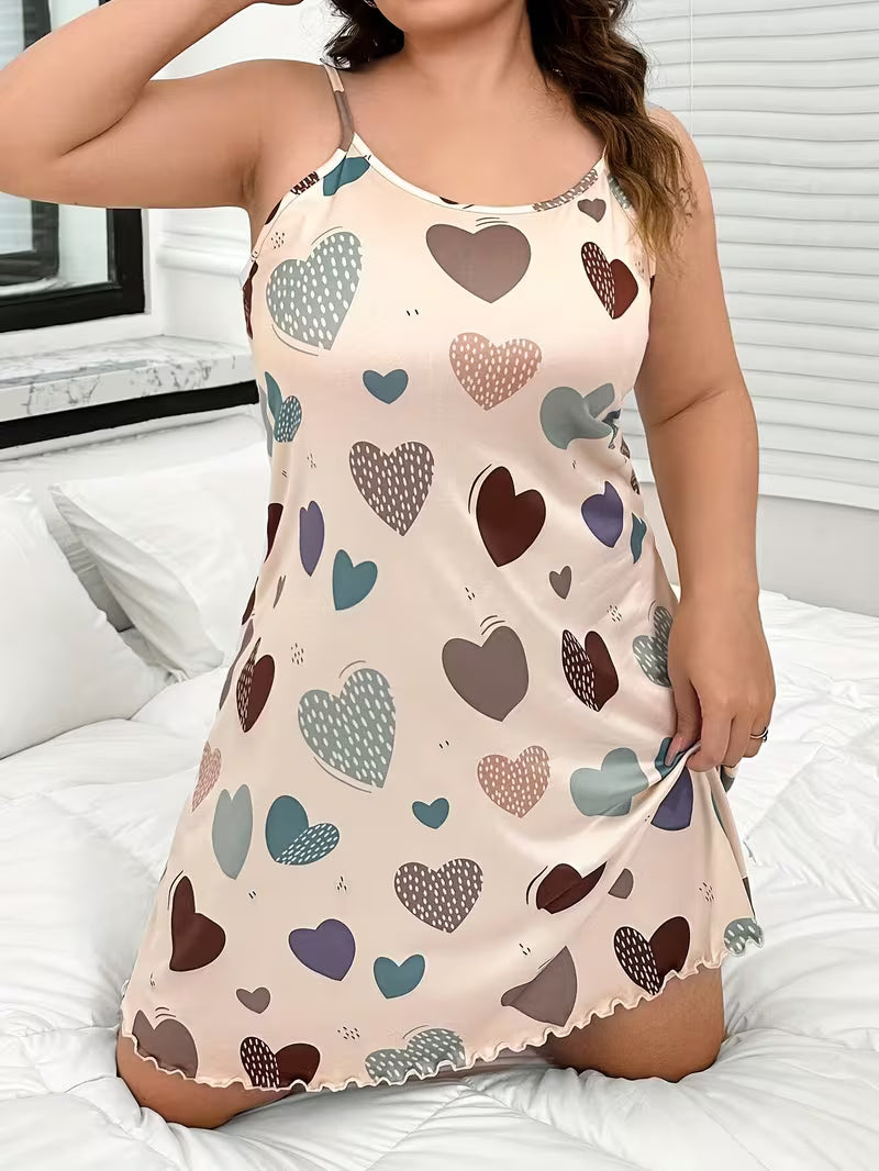 Women's Pajamas Comfortable Soft Cartoon Pattern Printed Casual Nightgown