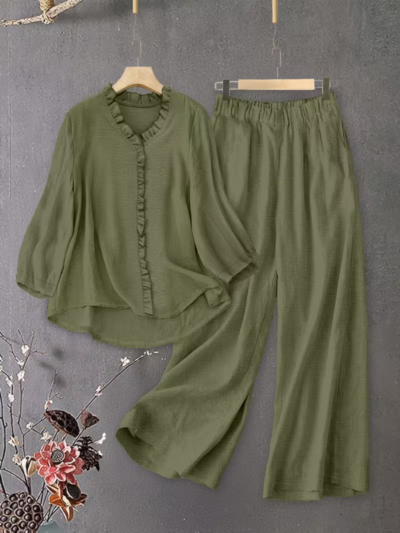 Featuring a Stylish Top And Wide-Leg Trousers for an Elegant And Stylish Look