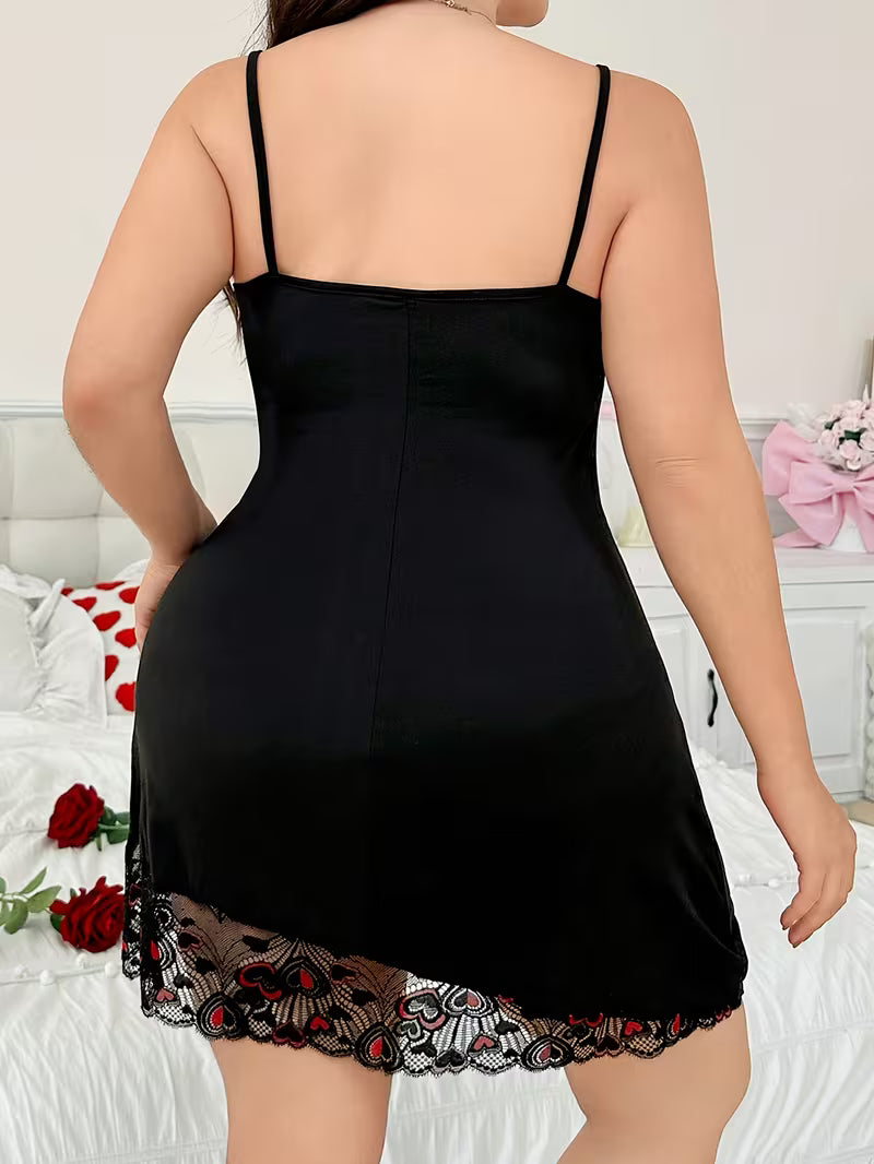 Women's Elegant Lace-trimmed Camisole Nightgown